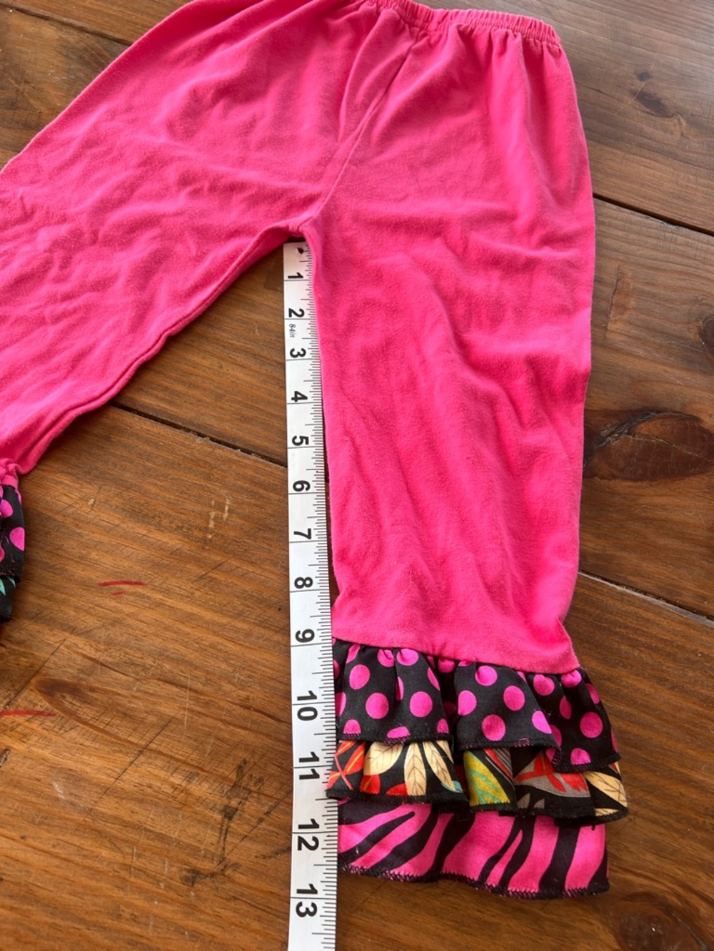 Pink Ruffle Hem Girls Pants - Picture 5 of 7